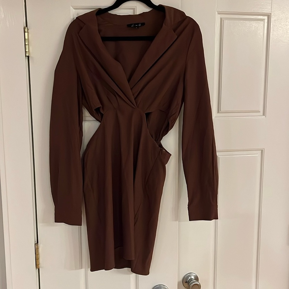 L.N.C. cut out brown dress size large